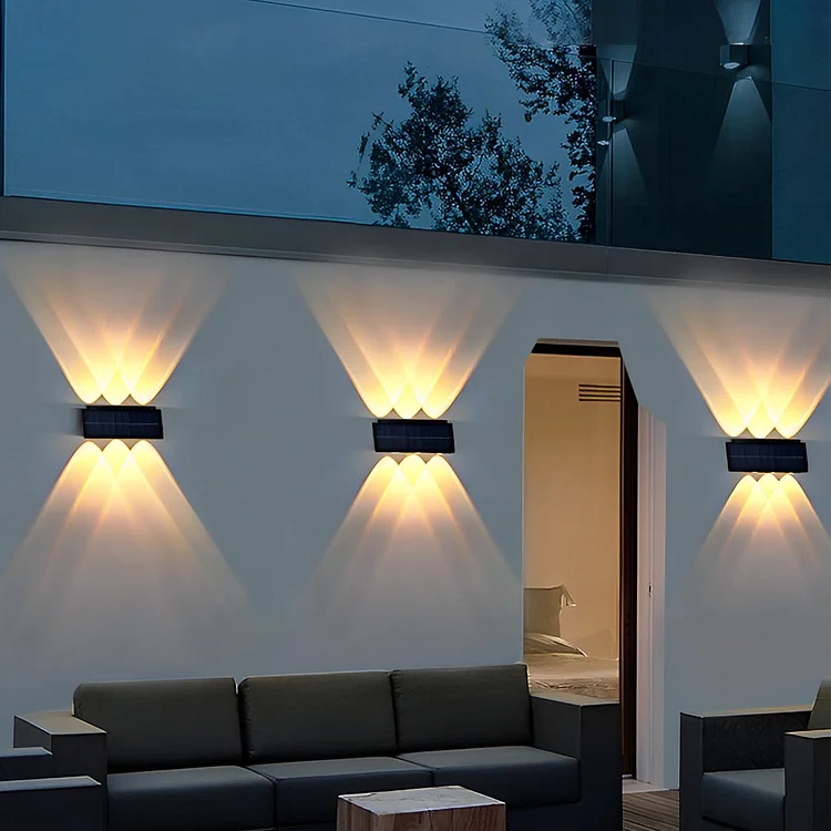 Rectangular Waterproof Up and Down Light LED Modern Solar Wall Lamp - Appledas