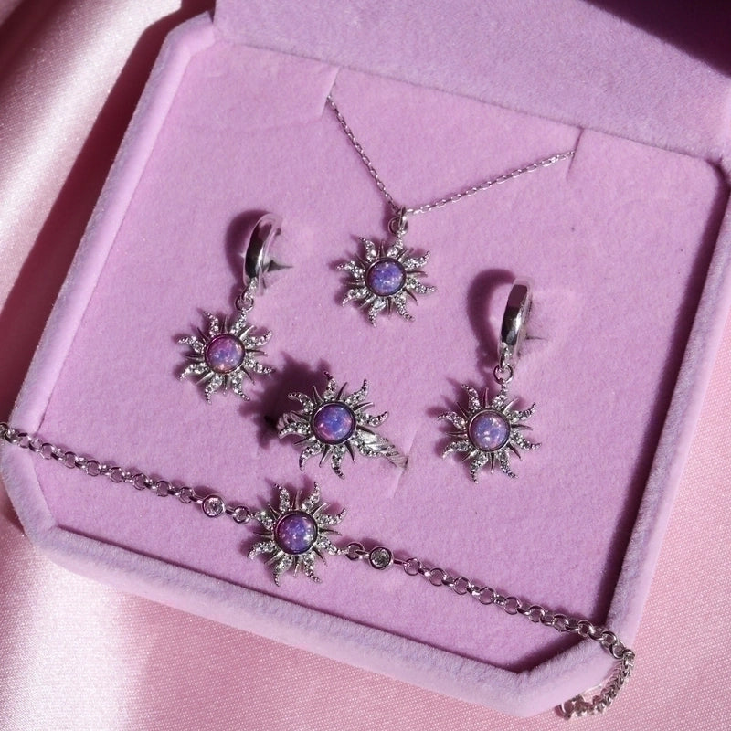 Elegant Sun Copper 18k Gold Plated Jewelry Set In Bulk