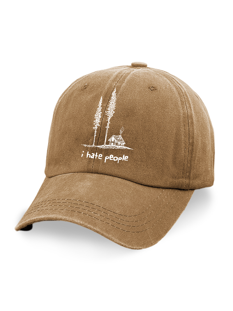 I Hate People Printed Casual Cap