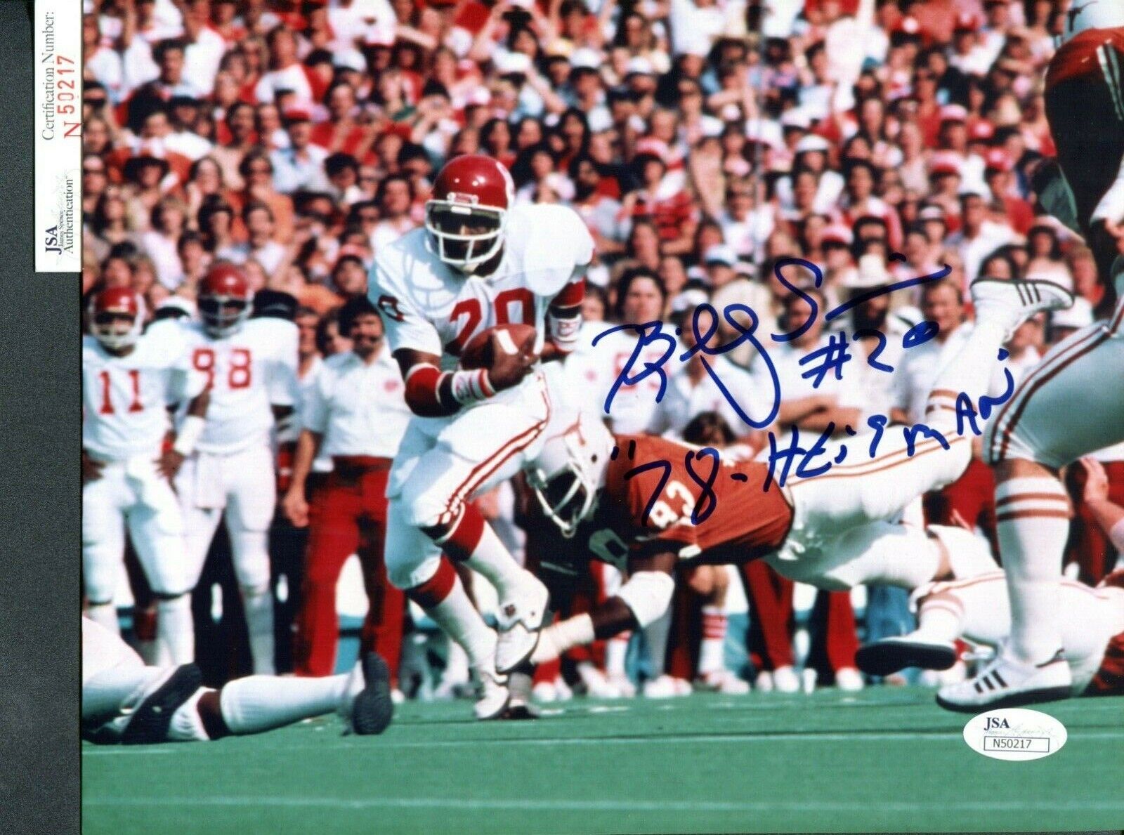 JSA Billy Simms Autographed Signed INSCR 8x10 Photo Poster painting Oklahoma Sooners TRB 656