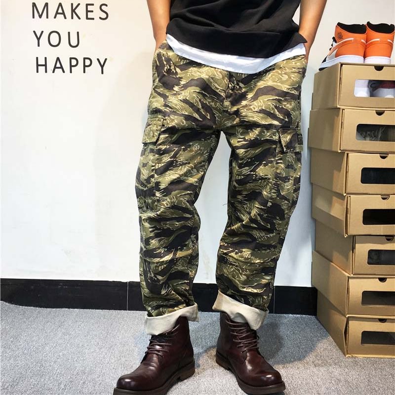 Heavy Camouflage Straight Loose All-Match Pants