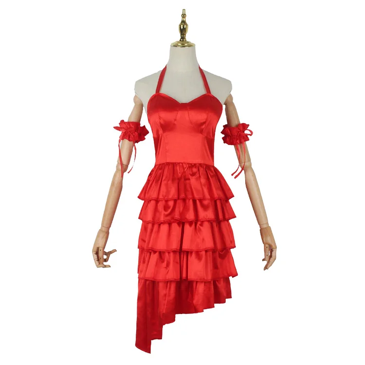 Harley Quinn Red Dress The Suicide Squad Outfits Halloween Costume-elleschic