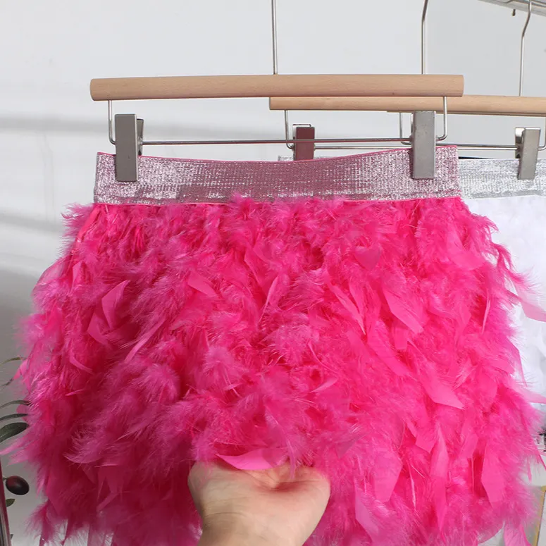 Churchf Real Shooting Feather Dress Small Pony Short Skirt Birthday Dress Dress Princess Short Dress 9022