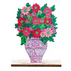 Diamond Painting Wooden Pink Vase Flower Desktop Ornament Home Decor