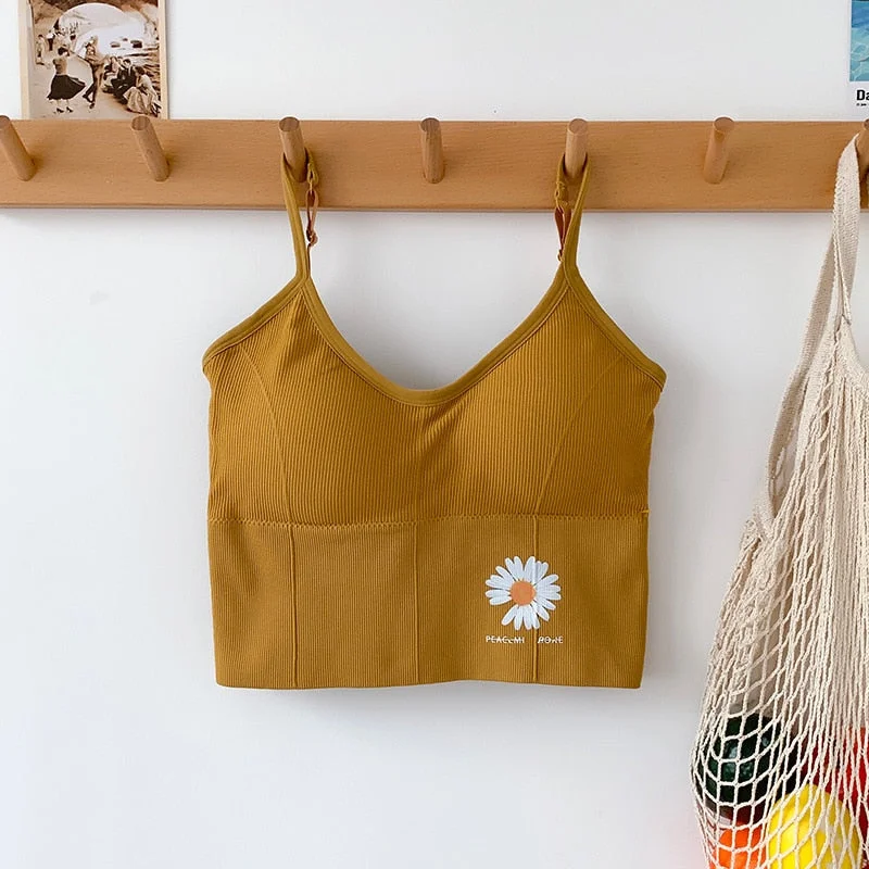 Women's Cotton Bra Tube Top Bra Women Fashion Tank Up Female Sports Bra Sexy Lingerie Push Up Brassiere Ladies Bralette Top