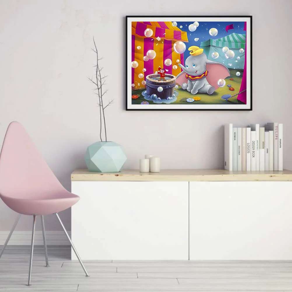 Full Round Diamond Painting 40*30cm - Baby Elephant