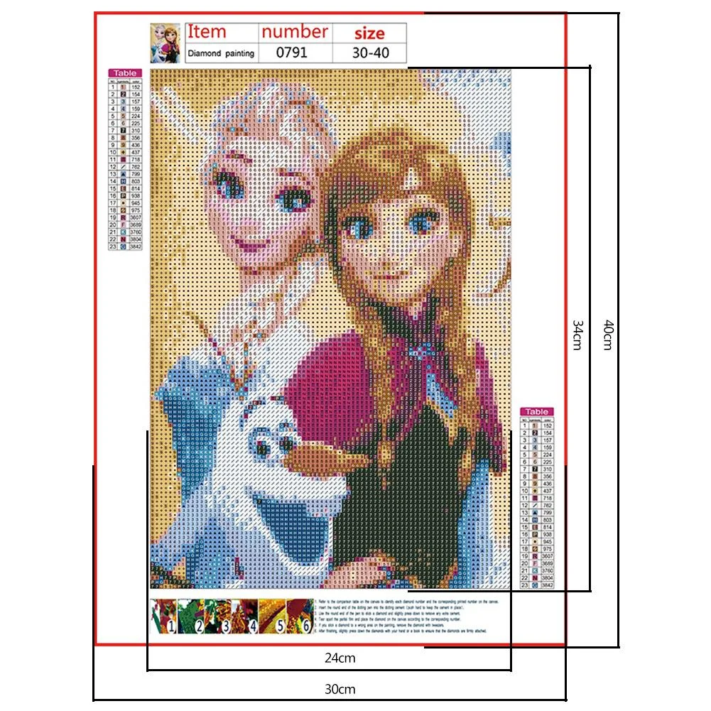 Diamond Painting - Full Round Drill - Frozen Figure(30*40cm)