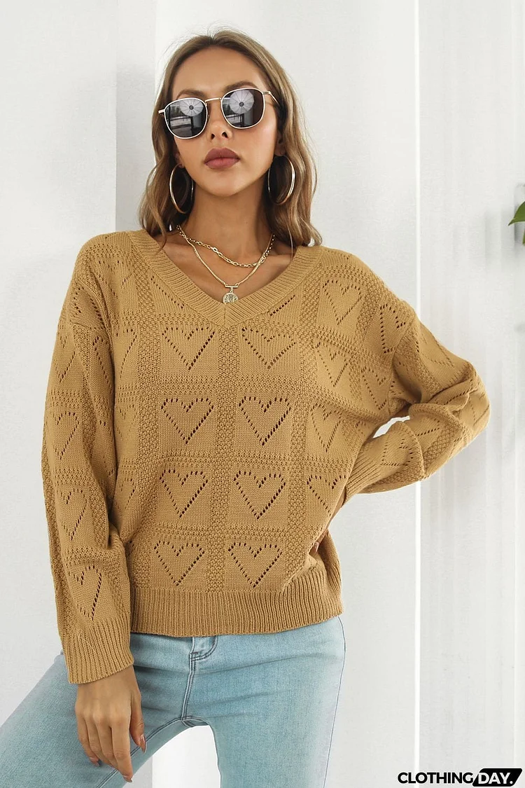 V-Neck Drop Shoulder Sweater