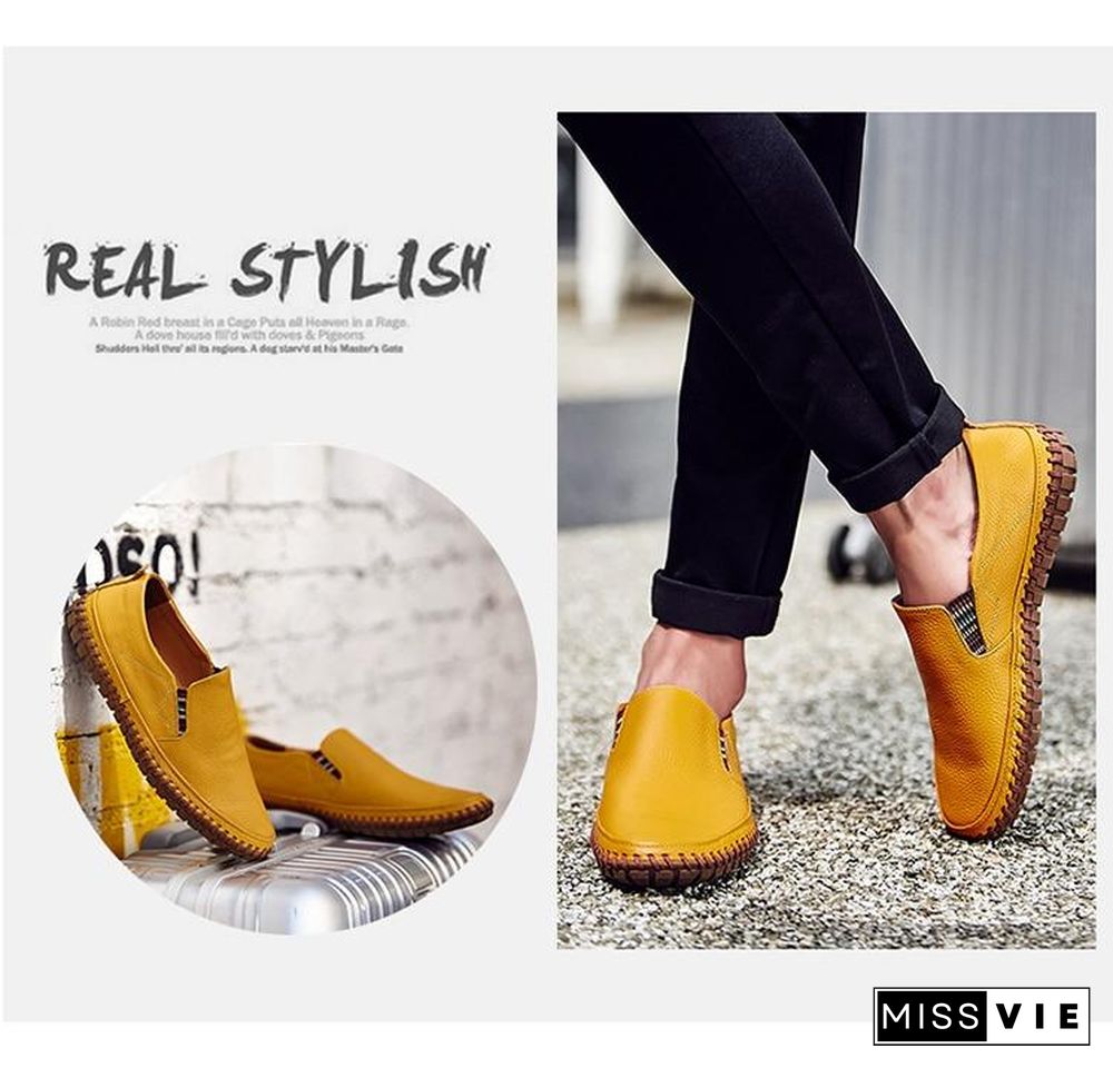 Leather Men Shoes Slip On Shoes Leather Loafers Mens Moccasins Shoes Italian Designer Shoes