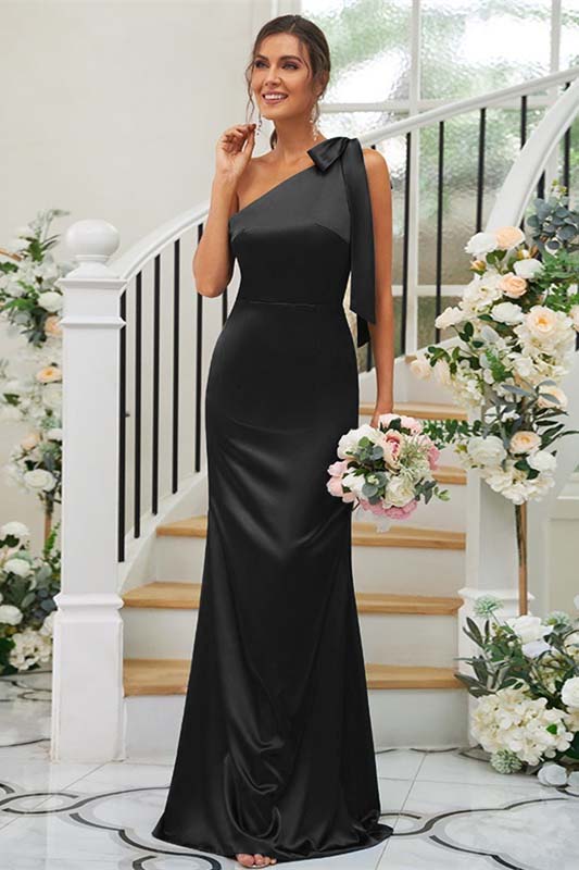 Lvs&Broner One Shoulder Sleeveless Mermaid Long Prom Dress With Pleated