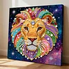 DIY Pearl Painting Lion for Home Decor with Frame(25x25cm)