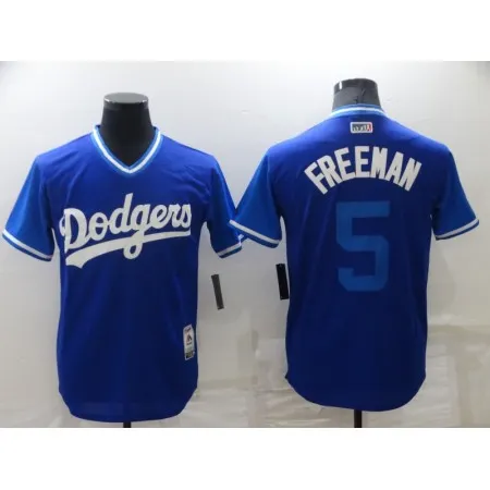 Men's Los Angeles Dodgers #5 Freddie Freeman Royal Stitched Baseball Jersey IF68