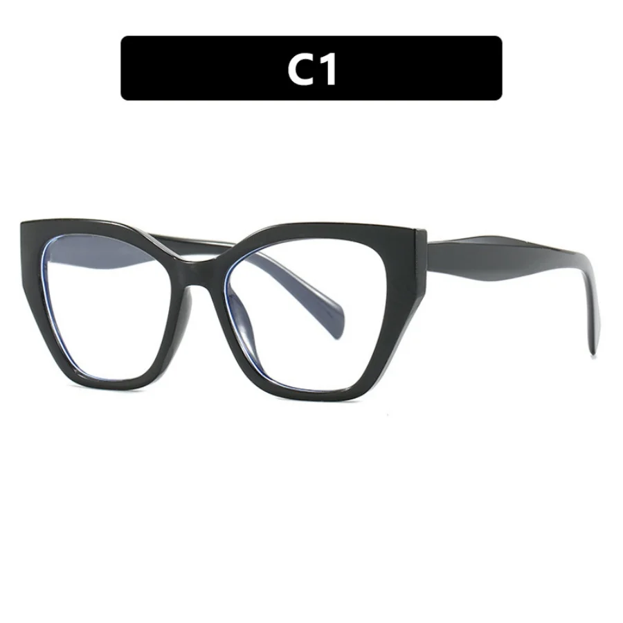 Trusthomeno New Women Cat Eye Glasses Frame Fashion Trend Retro Flat Mirror Splicing Anti Blue Light Eyeglasses Man Decorative Plain Eyewear