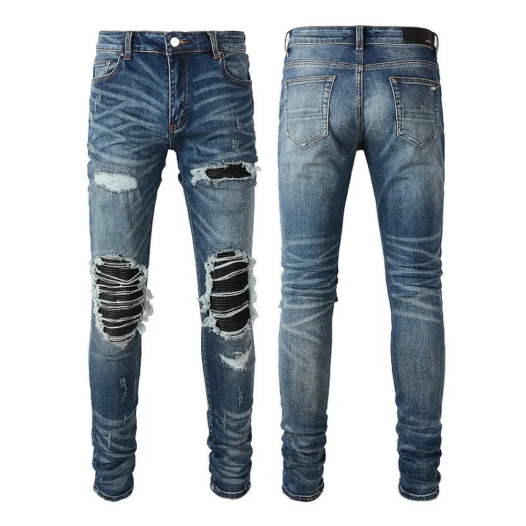 Amiri Jeans Casual Hip Hop Wash Splash-Ink Painted Slim Jeans Casual Fashionable 6612