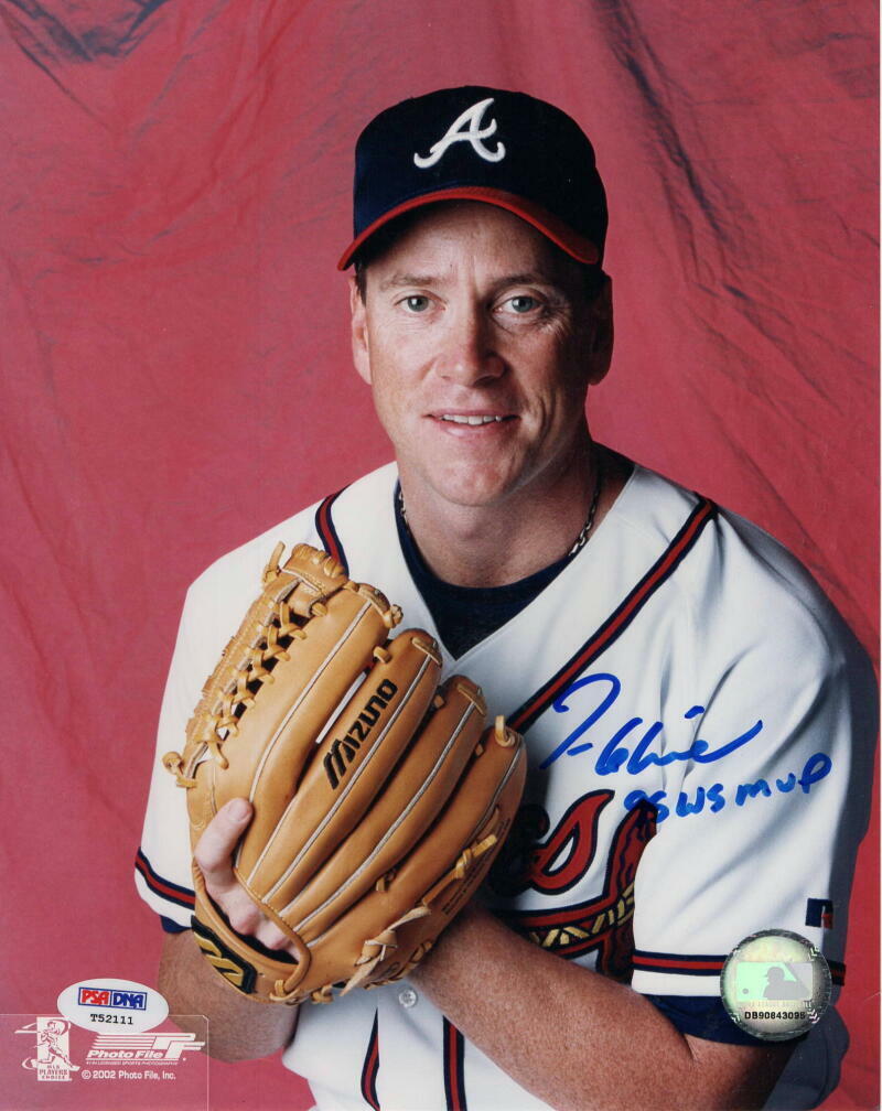 TOM GLAVINE SIGNED AUTOGRAPH 8x10 Photo Poster painting - ATLANTA BRAVES HOF, 95 WS MVP INSC PSA