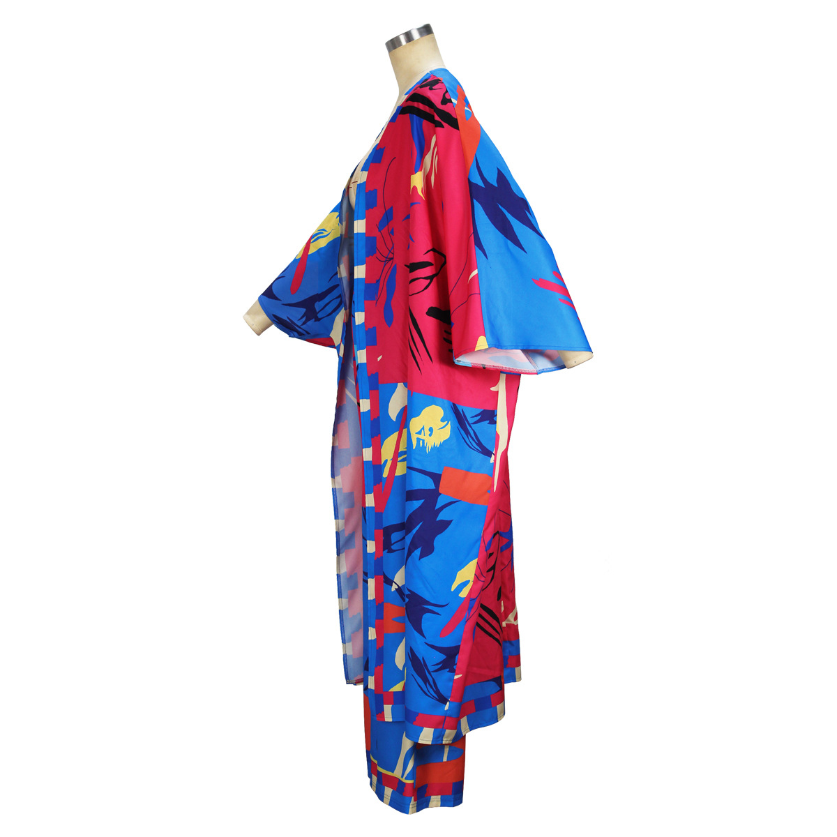 Spring Autumn Casual Printed Cardigan Shawl & Wide Leg Trousers Set - Ootddress