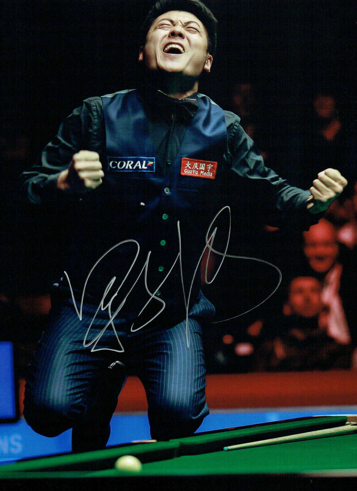 Liang WENBO Signed Autograph 16x12 Photo Poster painting A SNOOKER Sheffield Crucible AFTAL COA