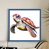 >SALE<Full Embroidery Eco-cotton Thread 14CT Printed Sea Turtle Cross Stitch 40x40cm