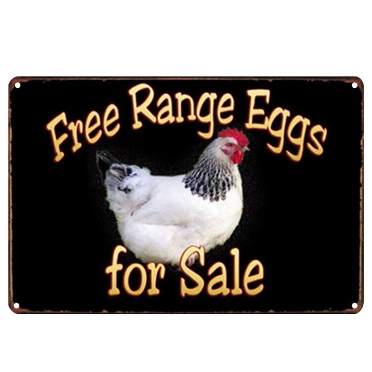 Eggs - Vintage Tin Signs/Wooden Signs - 7.9x11.8in & 11.8x15.7in