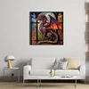 Stained Glass Dragon-Full Embroidery 2 strands 18CT Stamped Cross Stitch-40*40CM
