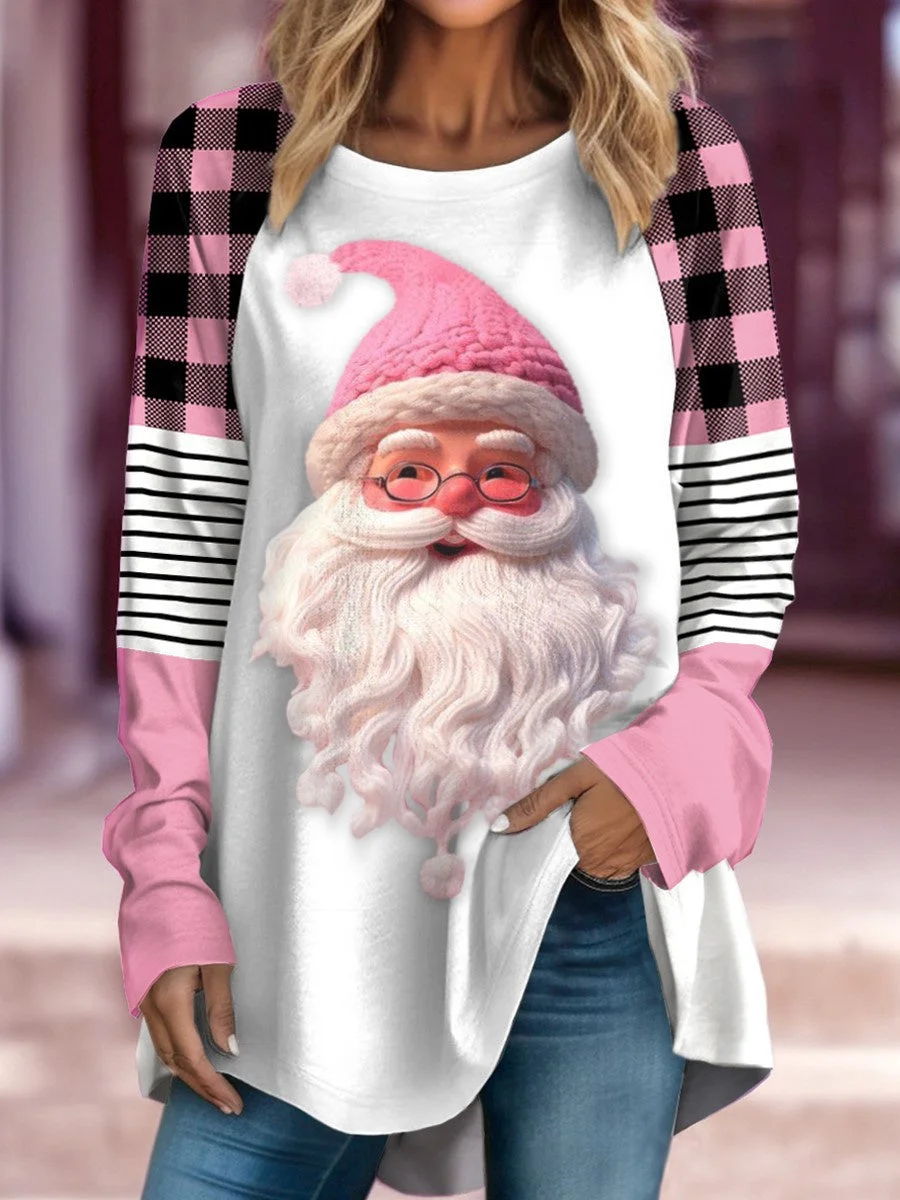 Women's Long Sleeve Scoop Neck Graphic Printed Tops