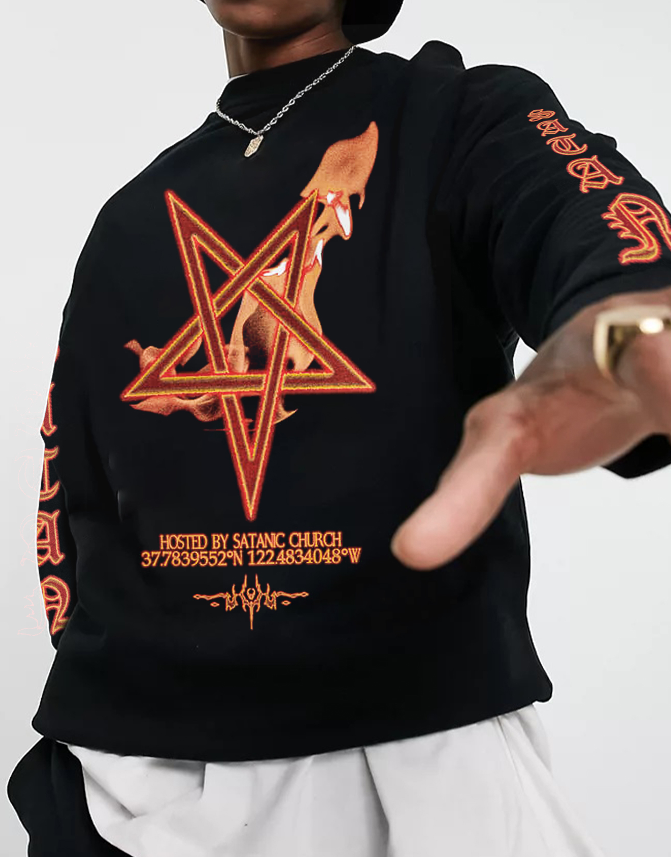 Burning Satanic Sweatshirt / TECHWEAR CLUB / Techwear