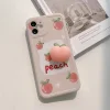 Cute Anti-pressure 3D Peach Phone Case for iPhone 7-13