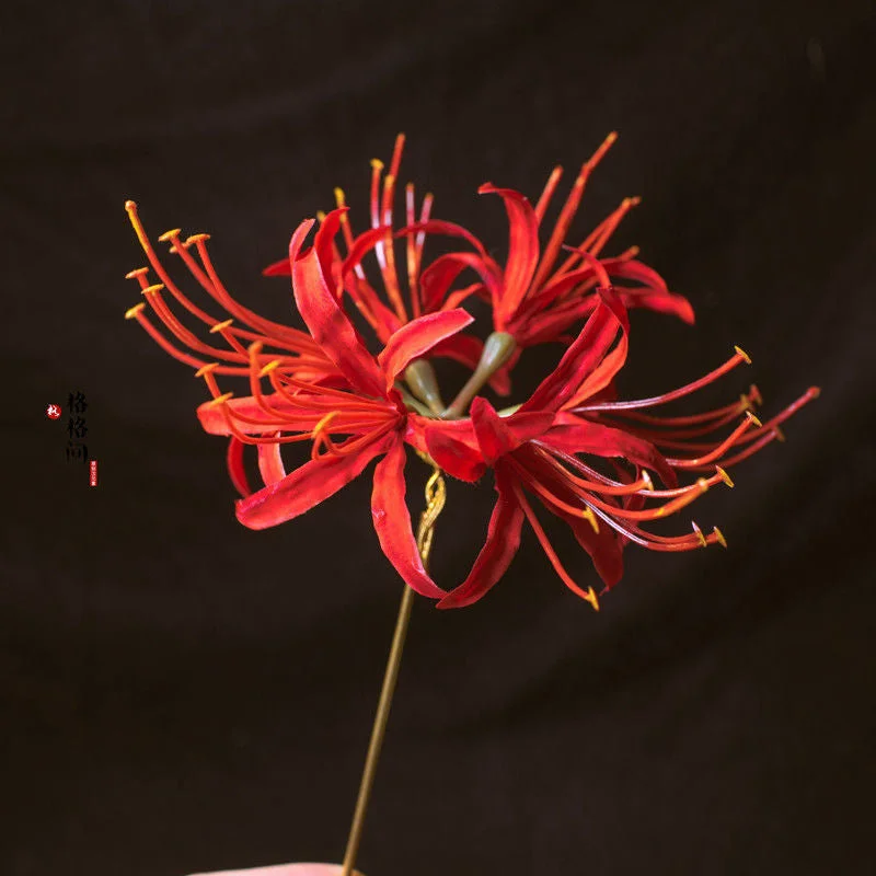 Red Equinox Flower Fairy Retro Hanfu Chinese Style Traditional Hair Pin