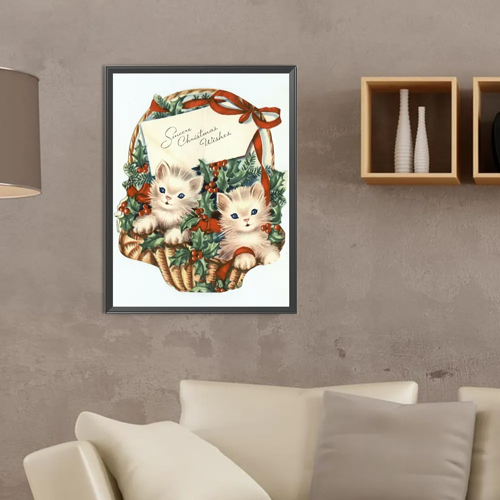 Diamond Painting - Full Round Drill - Cat Gift Bar(Canvas|30*40cm)