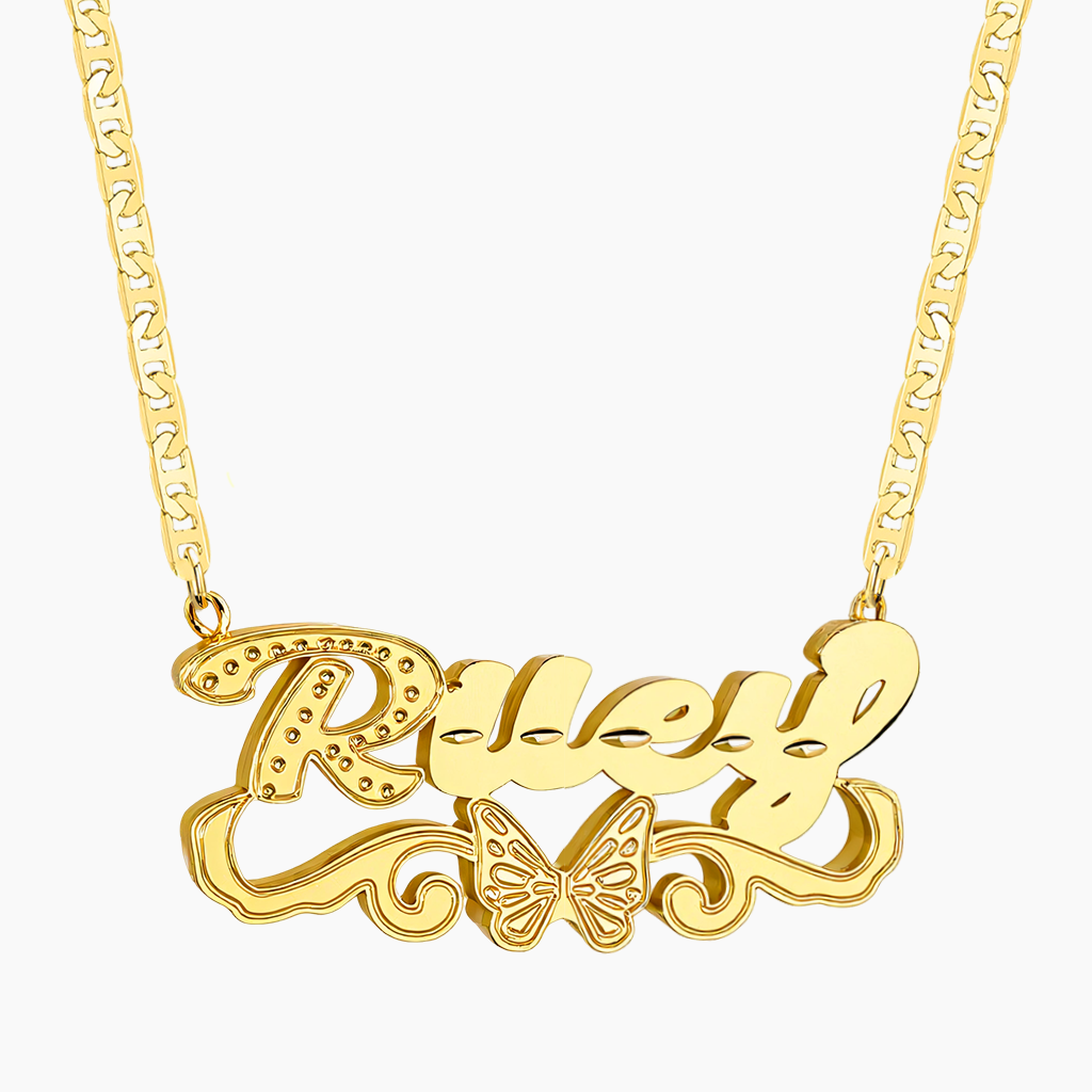 Custom Double-Layer Nameplate Necklace