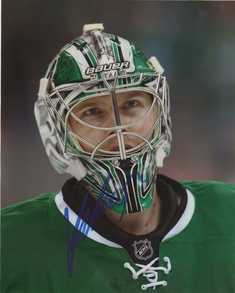 Dallas Stars Kari Lehtonen Signed Autographed 8x10 NHL Photo Poster painting COA F