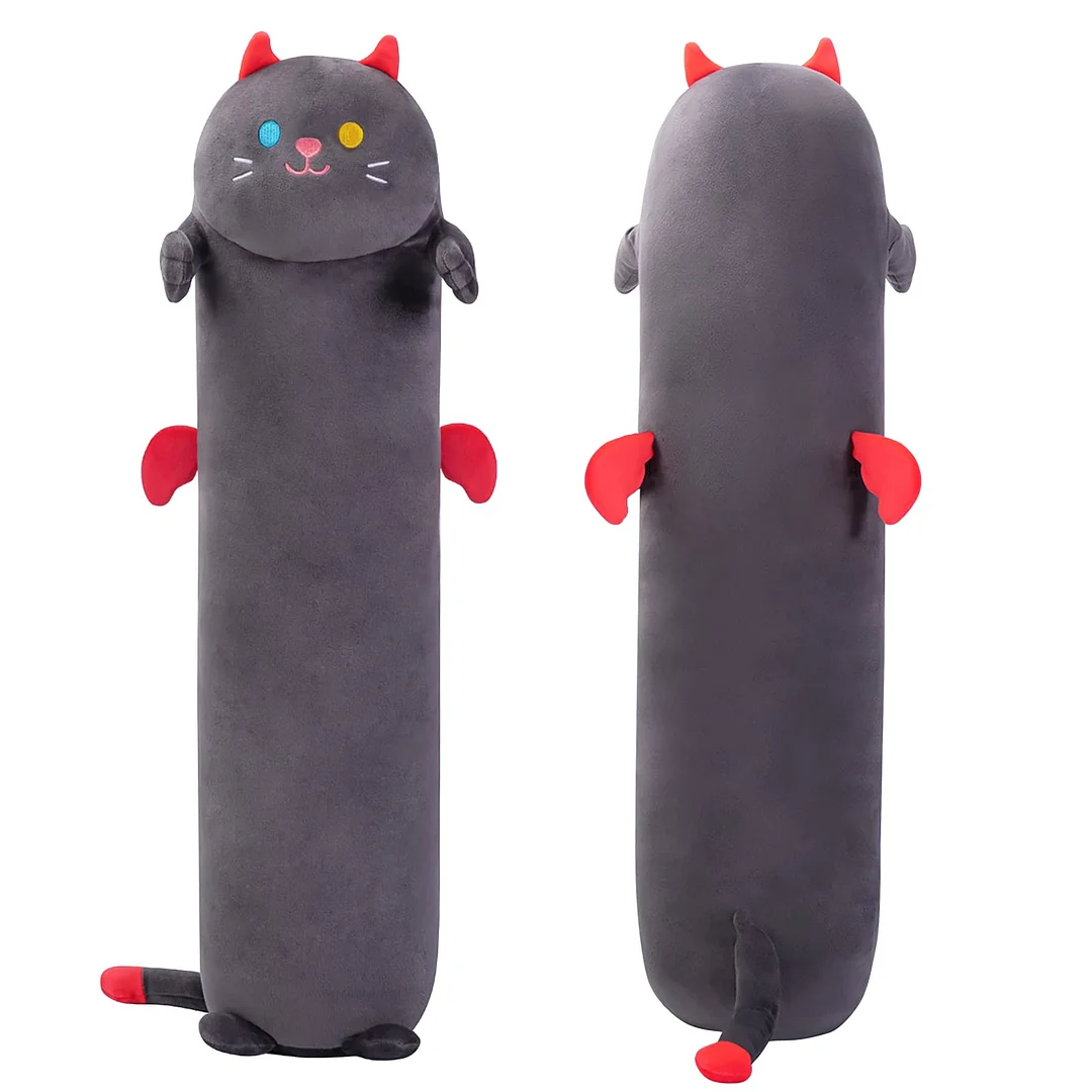 Black Long Cat Plush Stuffed Animals For Girls 28'' Mellow Plush For Gift Big Cat Pillow Cat Body Pillow Squishy Body Pillow For Kids