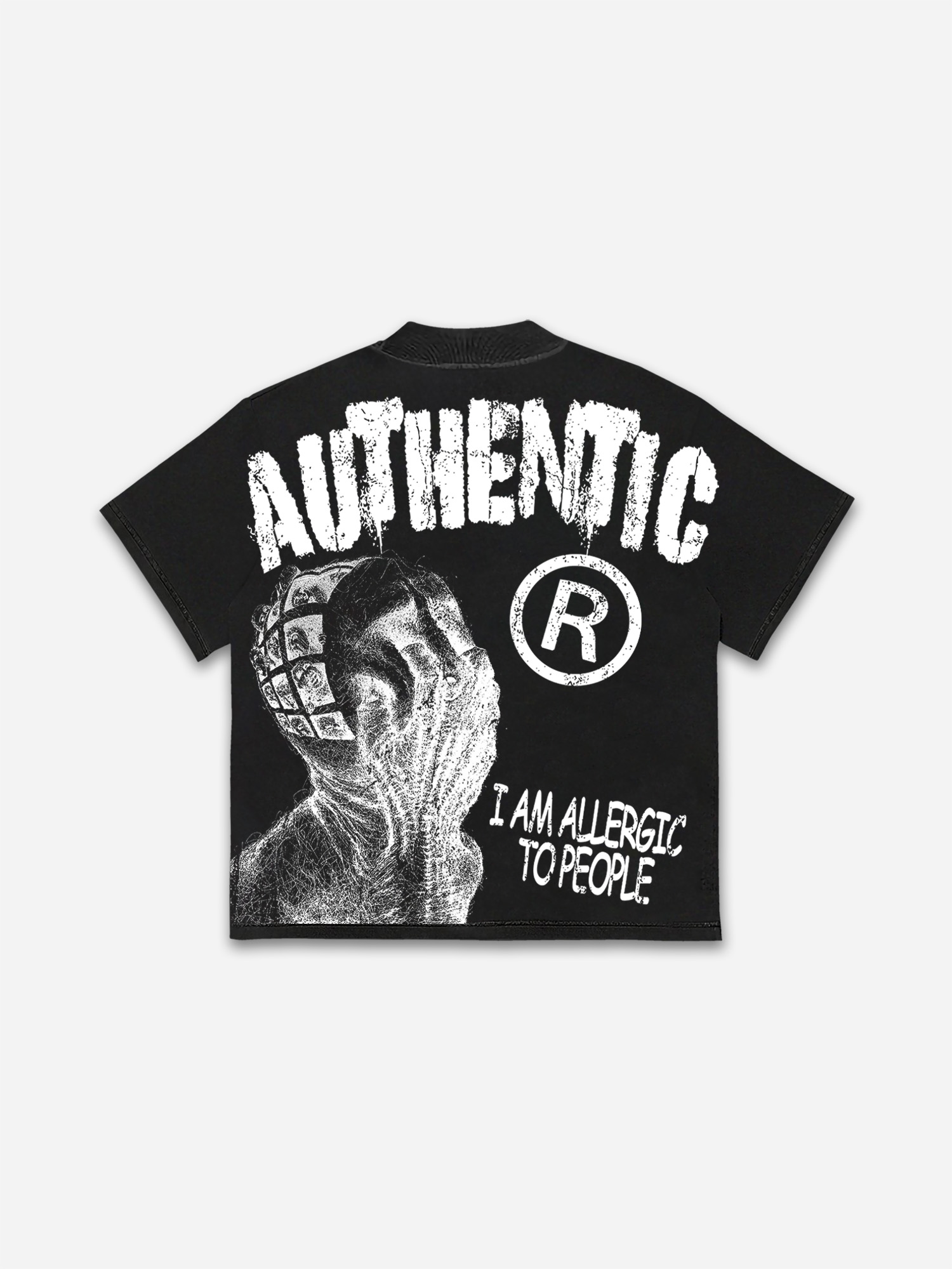 Sopula Vintage I Am Allergic To People Graphics Print Cotton T-shirt