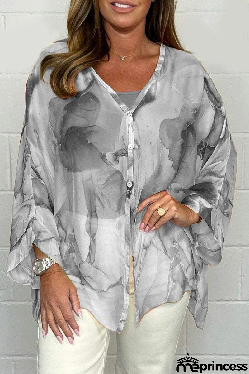 Printed chiffon dress for women