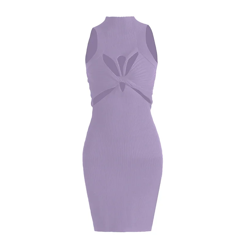 Toloer Toloer 2024 New Hollow Out Kink Design Sense Slim Show Thin Knitting Sleeveless Vest Skirt Female Sense Dress-Outfit Ideas