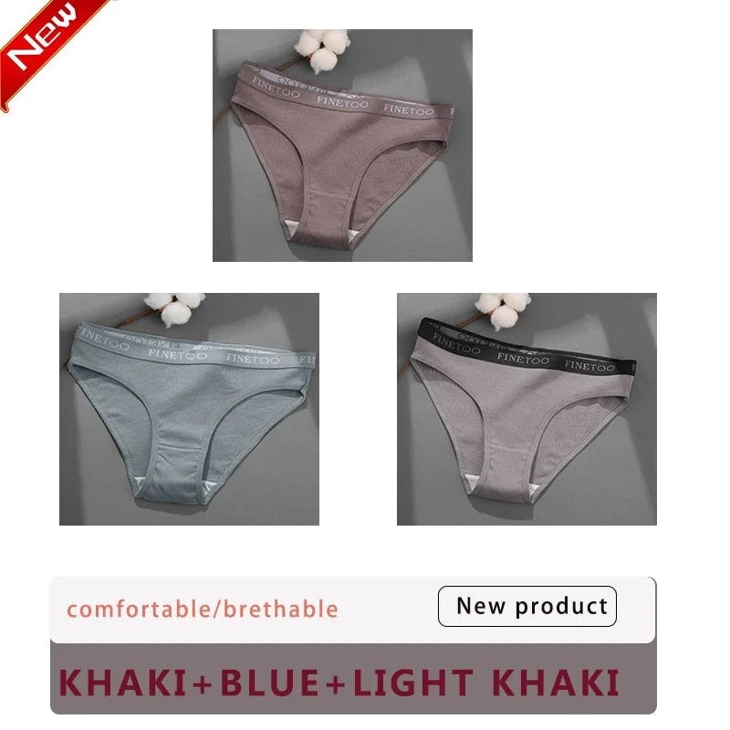 3PCS/Set Cotton Underwear For Woman Sexy Letter Panties Underpants Female M-XL Briefs Intimates Lingerie 6 Solid Color Pantys