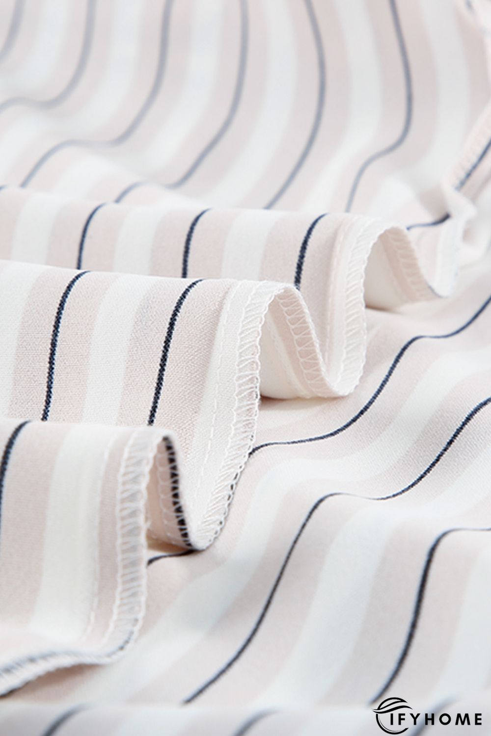 Khaki Striped Buttons Closure Long Sleeve Shirt | IFYHOME