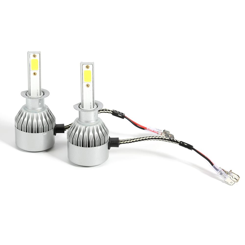 

1 Pair COB LED Car Headlight Bulbs 72W 6500K Headlamp Fog Light IP67 Silver, 9007, 501 Original
