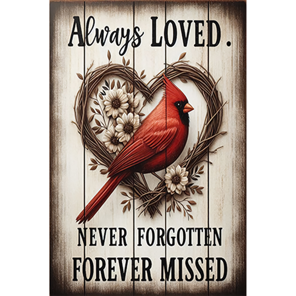 Love Cardinal 30*45cm(canvas) full round drill diamond painting