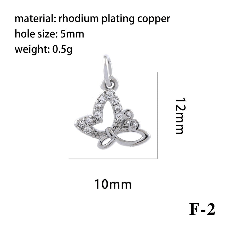 Elegant Minimalist Bee Dragonfly Butterfly Copper Plating Inlay Zircon 18k Gold Plated Charms