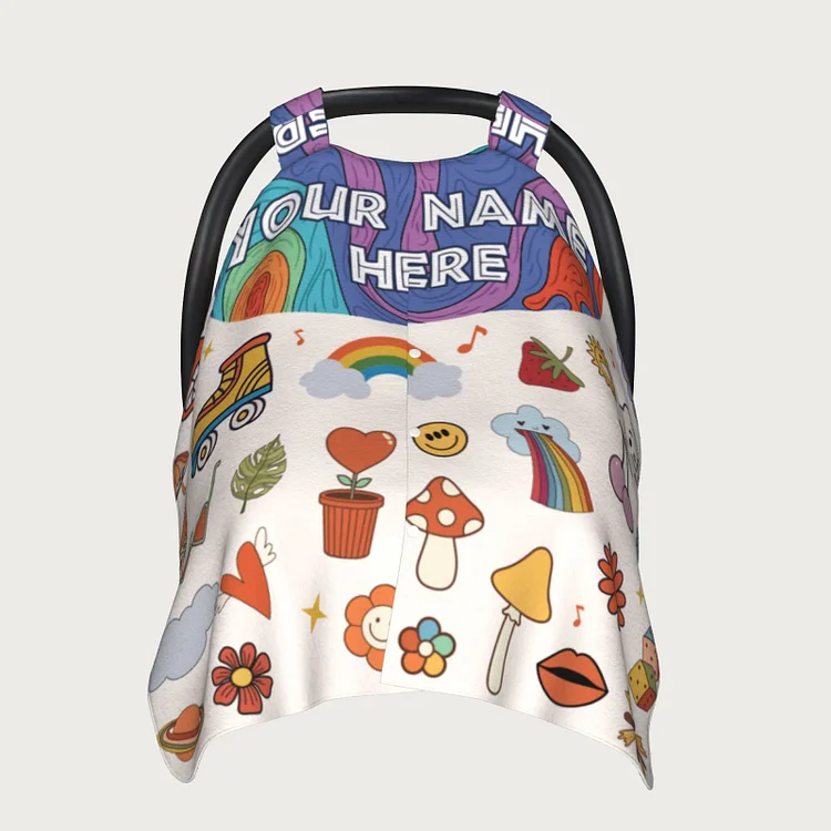 Personalized Baby Cute Pattern Car Seat Canopy for Comfort & Unique| C74