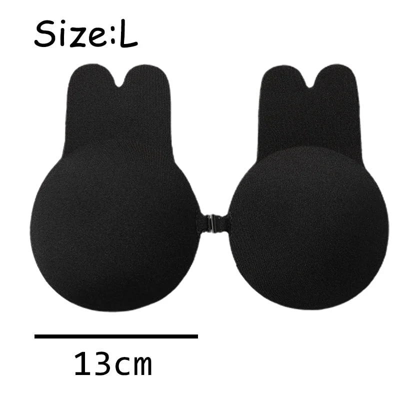9CM-13CM Plus Size Rabbit Nipple Cover Breast Petals Intimates Accessories Push Up Invisible Bra Reusable Breast Stickers 1Pair