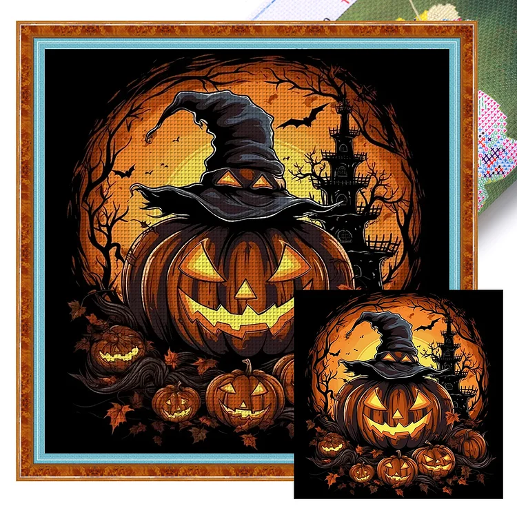 Halloween Pumpkin - Printed Cross Stitch 11CT 40*40CM