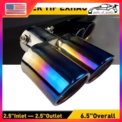 Dronehint Car Auto Blue Rear Exhaust Pipe Tail Tip Throat Muffler Tailpipe Auto Parts NEW (For: Acura) Parts