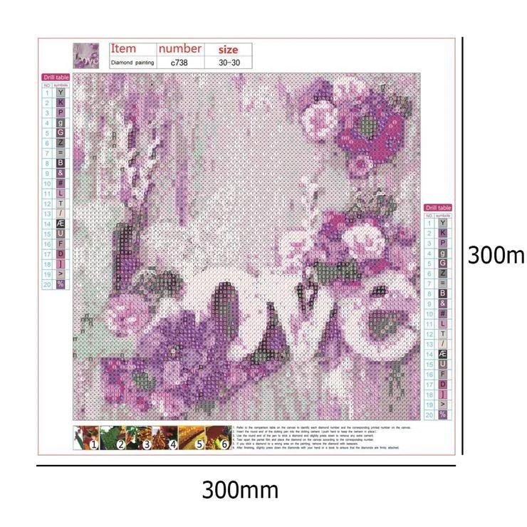 Diamond Painting - Full Round Drill - Love Flower(30*30cm)