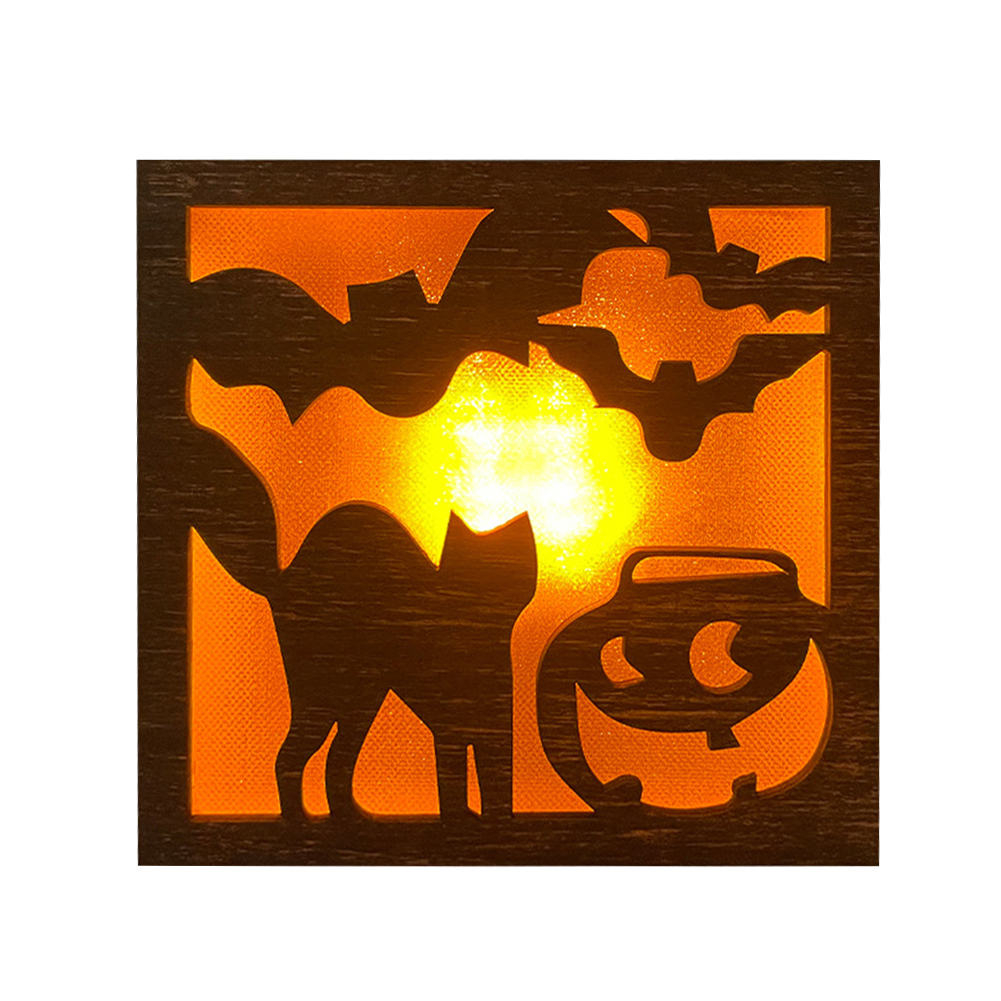 

Halloween Night Lights Sign Wall Lamp Box Decor Warm Light Mural Ornament, 501 Original