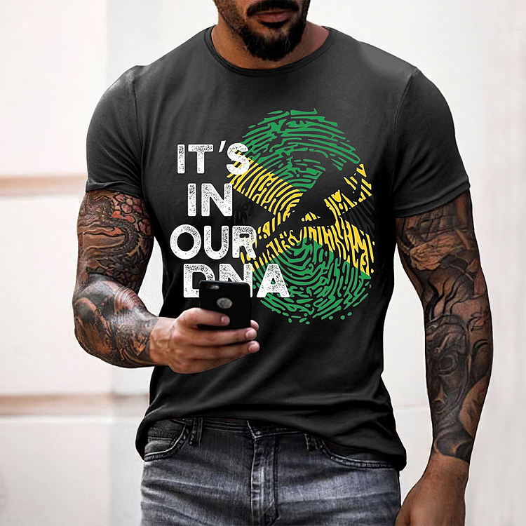 BrosWear Reggae Elements Personalized Monogram Short Sleeve T-Shirt