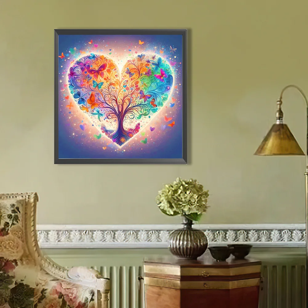 Partial AB Diamond Painting - Full Round Drill - Love Tree(Canvas|45*45cm)