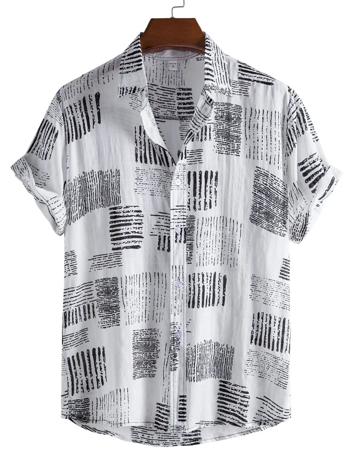 Crushed Short-sleeved Shirt Men's Summer New Short-sleeved Shirt Men's Short-sleeved Shirt