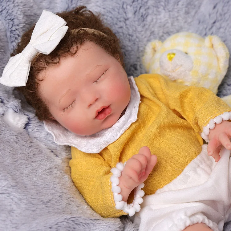 Babeside Gina 12" Full Silicone Reborn Baby Girl Sleeping Lovely Mango Yellow